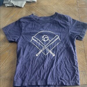 Navy Blue Kids Baseball Graphic Tee